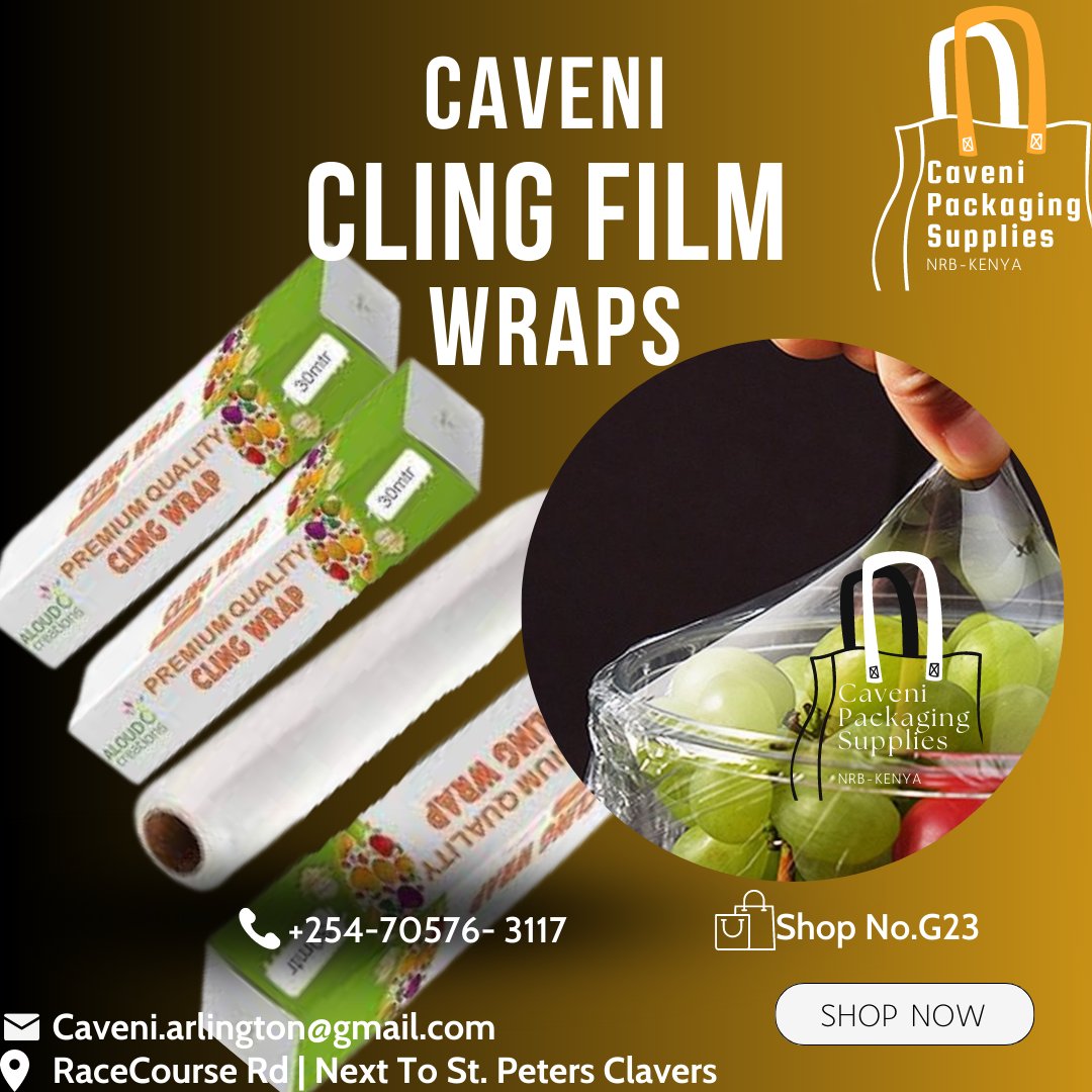 CAVENI CLING FILM SUPPLIES NAIROBI KENYA🍱
#Khakibagssuppliesnairobi #Clingfilmsuppliesnairobi
#medicalenvelopesuppliesnairobi #partycups
#tumblersuppliesnairobi #disposablesuppliesnairobi
#maskingtapessuppliesnairobi
#serviettessuppliesnairobi #foodpunnet #Aluminiumfoils