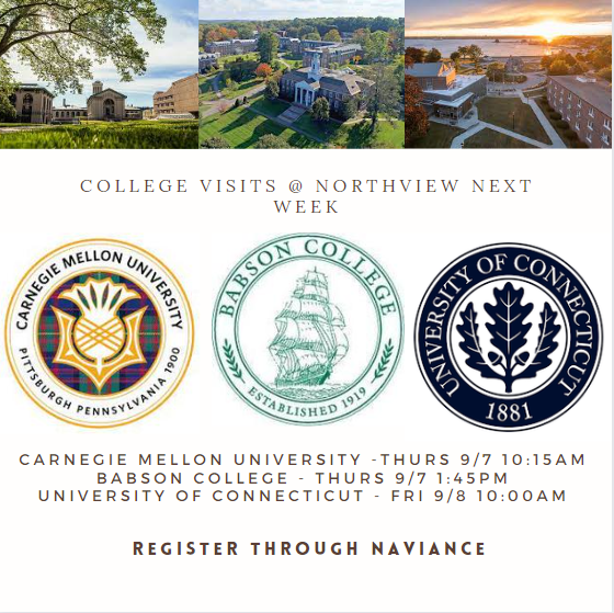 NHSCounsDept's tweet photo. Register to join our college visits next week at Northview! https://t.co/99lgoD0zw2