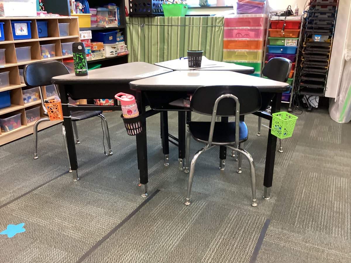 MrsZeigler's tweet photo. Check out these organizational ideas shared by a Kindergarten classroom @Hughes_Hawks ! ❤️the QR code on the bottom of each student’s pencil box for quick login to the student portal. #IamNISDmath @NorthwestMATH https://t.co/yPvnwum9dX