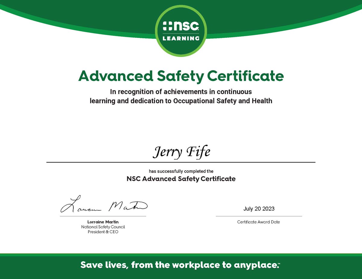 NSCsafety's tweet photo. We are excited to announce our recent ASC recipients, which included over fifty safety professionals and CAP scholarship winners in addition to full-time NSC employees like ASC recipient Jerry Fife. https://t.co/bsSqfEUcDP