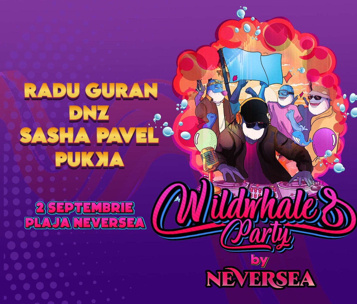 thedreamywhales's tweet photo. Wild Whales Party: The Sandstorm
by Neversea 

Line Up: Radu Guran 💥DNZ 💥Sasha Pavel💥 Pukka 

📅September 2nd
📍Neversea Beach
⏰From 18:00 PM

🎪Entrance: 
➡️non-NFT holders: Free entrance 
💙ALL NFT holders free entrance & 50% discount on 
     any drinks
🐳Dreamy Whales NFT all the above & limited free dinks

👇🏽use the google form below to get the special wristband
https://t.co/zaip0ZCDn7
