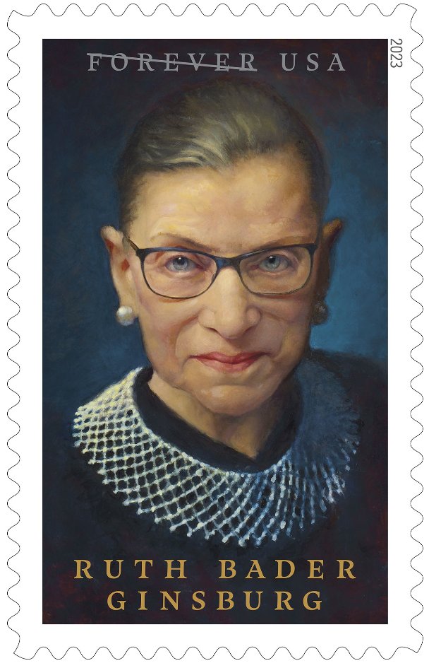 The U.S. Postal Service unveils a stamp honoring the legacy of the late Ruth Bader Ginsburg.