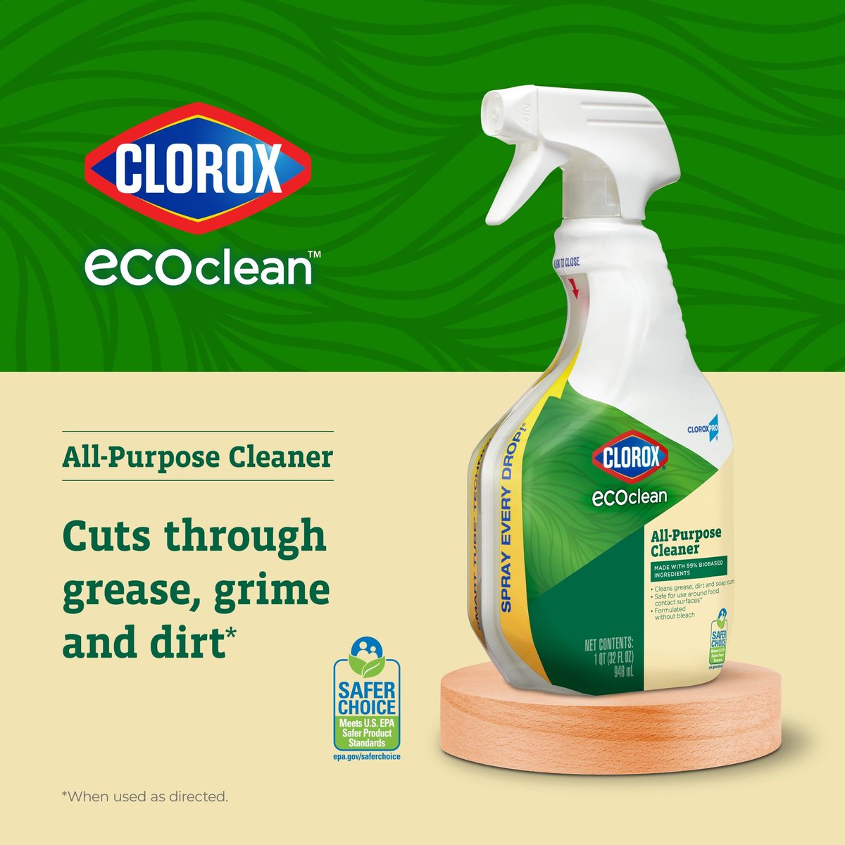 HitouchBusiness's tweet image. #Clorox #EcoClean All-Purpose Cleaner cuts through grease, grime, and dirt! 
Shop Now: ow.ly/71ji50PG2Vz