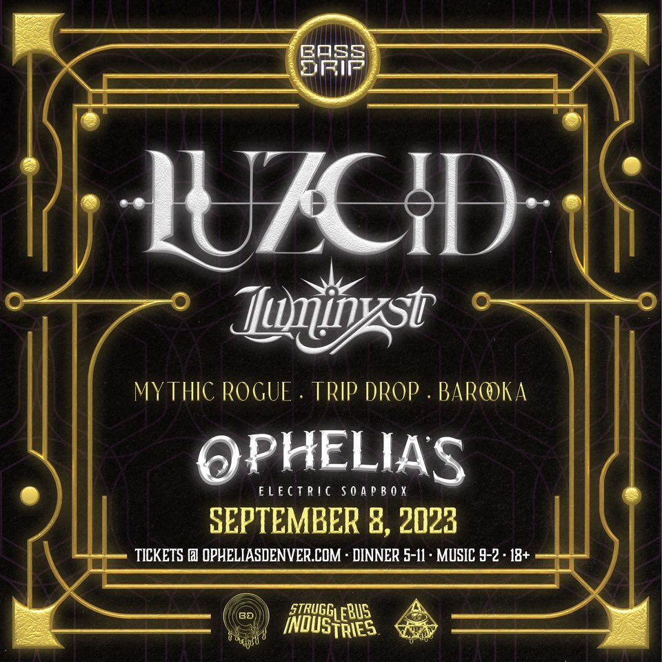 LuzcidMusic's tweet photo. DENVER! I’m coming back next weekend to @opheliasden !!! My focus this year is making cool art with my friends. Because of that I have a ton of collabs im sitting on that I can’t wait to play out for y’all! See you soon Colorado! https://t.co/BjOL3TAwvV