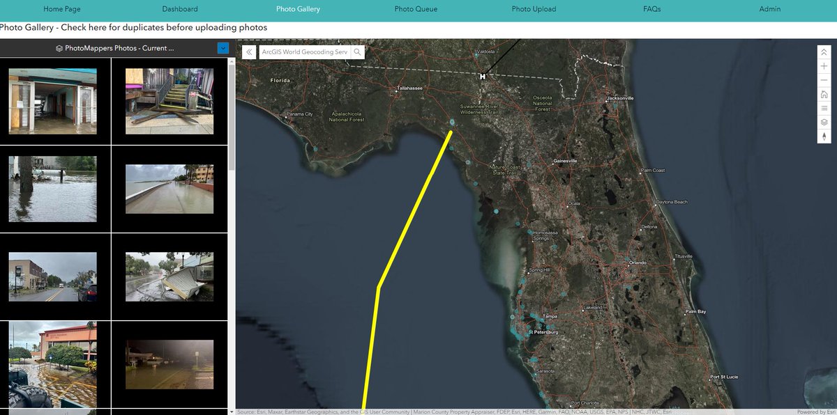 pjdohertygis's tweet photo. The @GISCorps @napsgfoundation
#PhotoMappers have activated and started mapping photos and videos of the #HurricaneIdalia. This map will continue to populate and help emergency managers assess the damage. #Photomappers 

Link: https://t.co/cqPwabMn8k https://t.co/jsCjrxUP8S