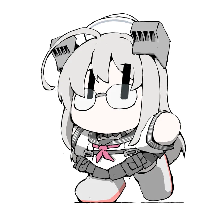 艦これラクガキ、まめ艦へいうっど^^ 