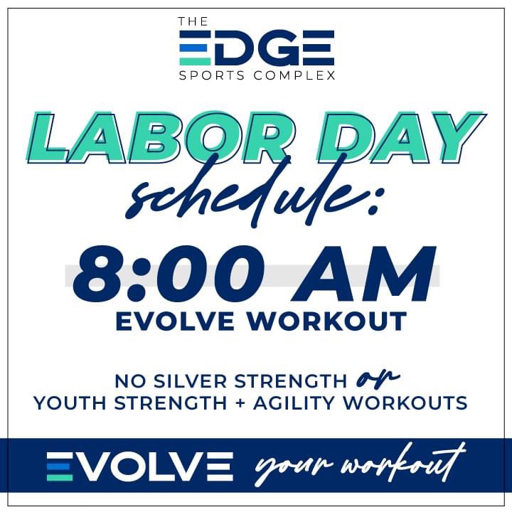 TheEdge2021's tweet photo. The #LaborDay holiday is Mon, Sept 4, while we all have the day off work, there is still a chance to get an effective and great #EvolveWorkout in! We will only be having ONE workout this day at 8am:
https://t.co/zdlFsYC4Gi

We hope everyone has an amazing Labor Day weekend!😎 https://t.co/Rrj5JobLii