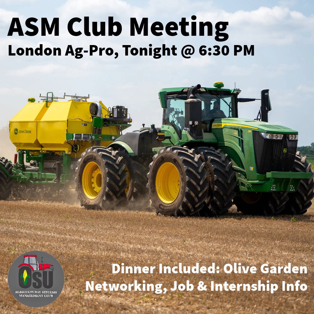 We hope to see you all there tonight in London for <a href="/AgPro_Ohio/">Ag-Pro Ohio</a> meet at Ag Engineering at 6 for a ride if needed!