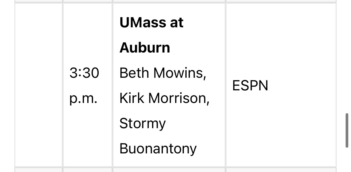 AU vs UMass announcers… 😞😞😞
