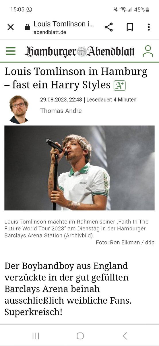 MailinFritz's tweet photo. @abendblatt Zugegeben, ich kann den Artikel nicht ganz lesen und vielleicht wird das Narrativ ja darin noch korrigiert, aber dieser Aufreißer zeichnet mal wieder das Bild davon, dass ein vorwiegend weibliches Publikum hysterisch und zu belächeln ist. Ihr solltet Barbie schauen. https://t.co/ggku3aiF29