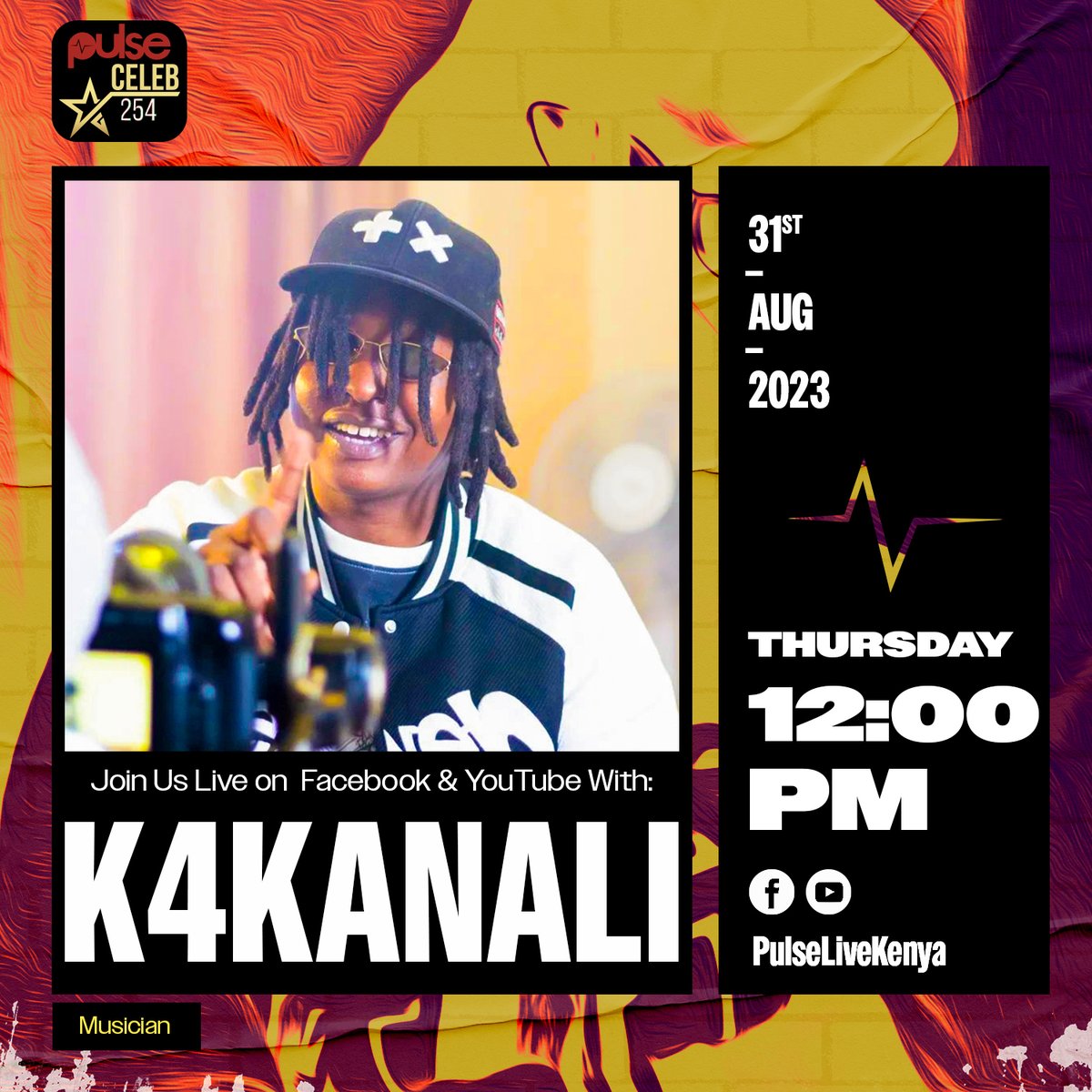 Tomorrow on #PulseCeleb254, we will be in studio with the talented .<a href="/BlockaBeats/">Blocka Beats</a>, .<a href="/mvroe_/">roe</a> and .@k4kanali 🙌

Catch us live at 12:00PM on our Facebook and YouTube pages to get to know more about them🔥. See you then 😊.

#PulseCelebs