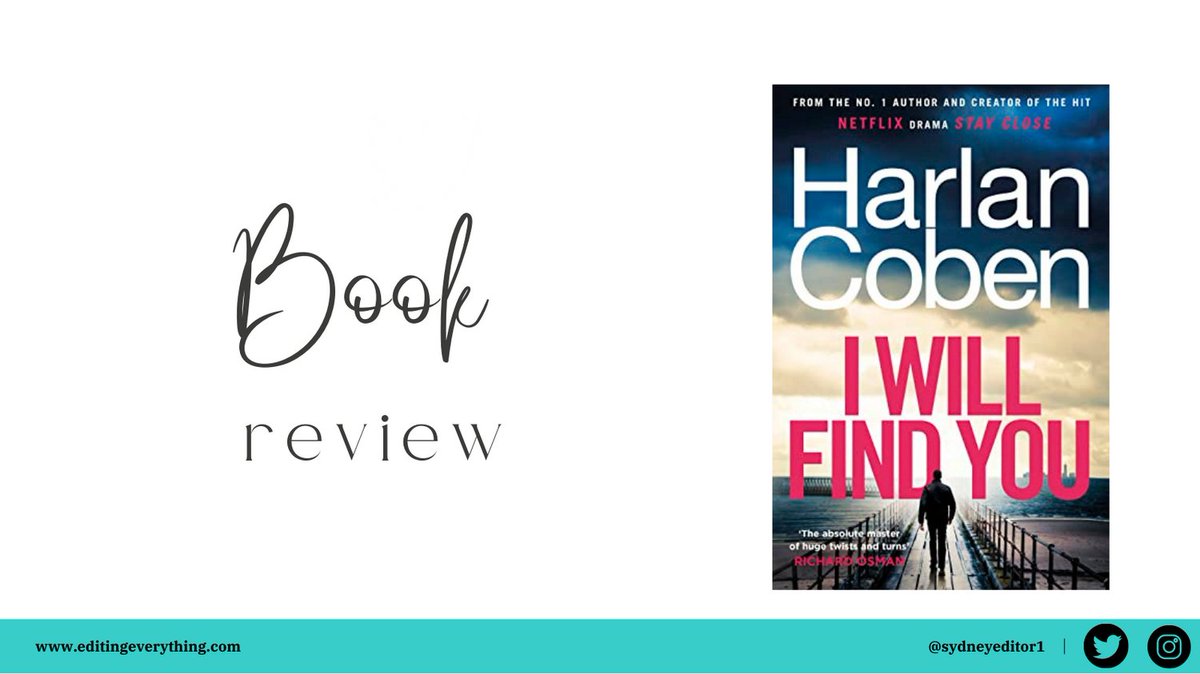 SydneyEditor1's tweet image. For the most part, I enjoyed I Will Find You, but ... but: editingeverything.com/blog/2023/05/1…

#IWillFindYou #Thriller #BookReview