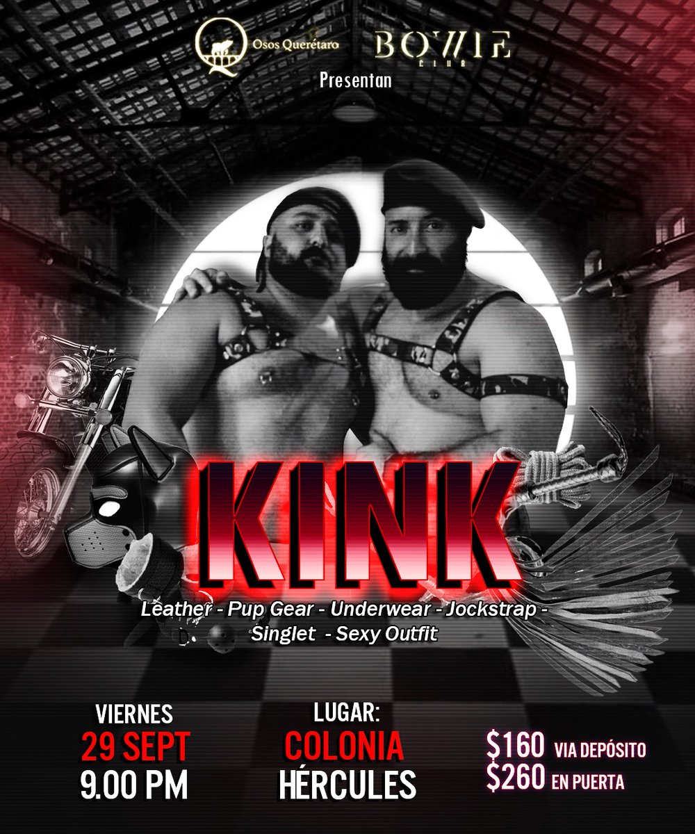 OsosQueretaro's tweet photo. FIESTA VIERNES 29 SEPTIEMBRE #MEXICOLEATHER #OsosQuerétaro #OsosMexico #BearParty #BearEvents
#queretarobear #queretosos #bearqro #bearqueretaro #ososmexico #bear #mexicobear #latinbear #osolatino #gaycdmx
#queregay #gayqueretaro #queretarogay #qrogay
#sanjuandelriogay #celayagay https://t.co/AxttRegETl