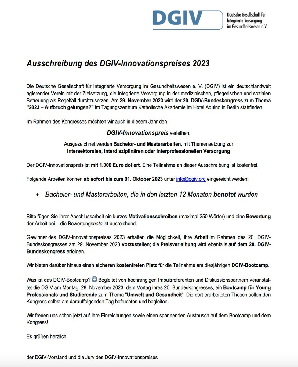 dgiv_ev's tweet photo. 🏆Wir verlängern die Frist für die Einreichung von Bewerbungen für den #DGIV-Innovationspreis bis zum 1. Oktober 2023‼️ Verpassen Sie diese Chance nicht! Mehr Infos hier: https://t.co/7LZxtfTOqY https://t.co/vbCVr7EEr7