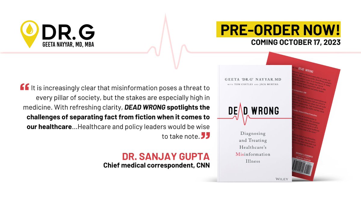 Dead Wrong' releases October 17 2023, and is available for preorder NOW at retailers, bookstores, and on my website: drgeetanayyar.com/dead-wrong-book

Find it at...
🎯 Target: bit.ly/3qPpqqE
📦 Amazon: amzn.to/47Pc1PX
📚 B&amp;N: bit.ly/3OVbtzh