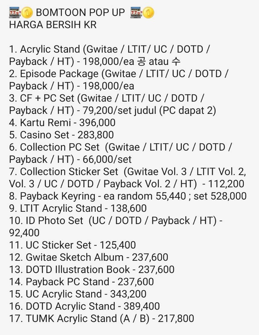 GOByArchistress's tweet photo. 🇮🇩 GO — PreOrder Bomtoon Plus Merch
CLOSE PO : 6 September 12.00
Jadwal rilis item : Oktober
*exc. EMS and TAX

PLease contact us by DM/comment to order, atau by pc admin di line ^^
https://t.co/KSHVjIYLZg

#warungbl #warungkr #warungmanhwa https://t.co/DsJRGRBNLG
