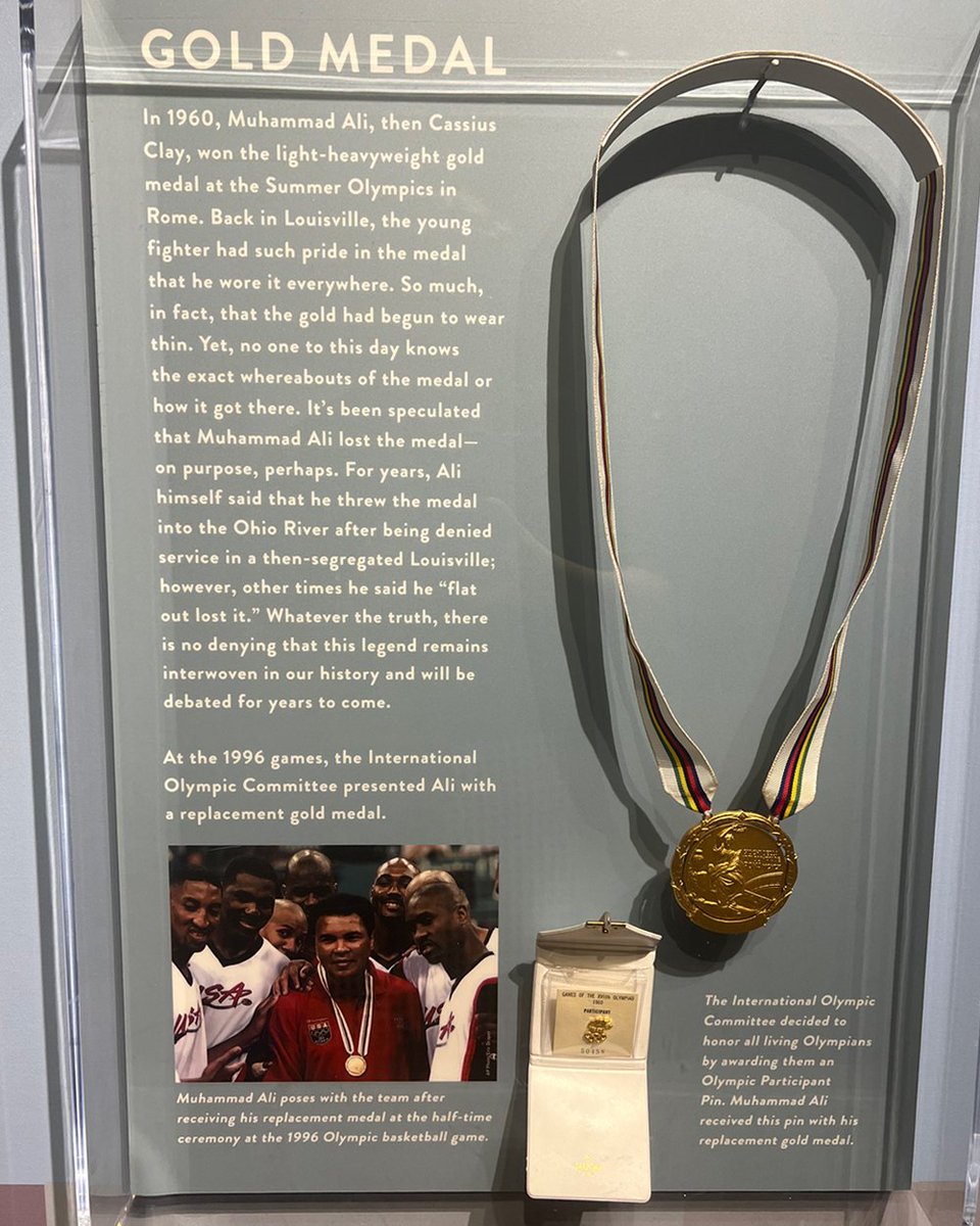 Fun Fact: After Muhamad Ali won the Olympic gold medal in 1960, he wore it for 2 full days straight without taking it off! @AliCenter #MuhammadAli #Icon #Fact #Olympic #GoldMedal #Twodays