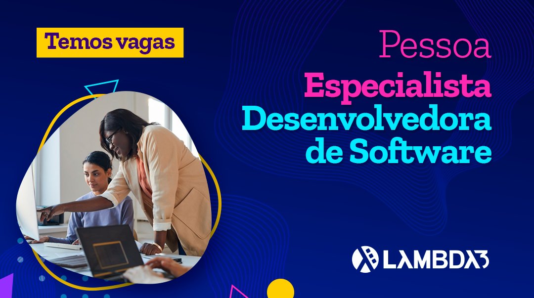 lambdatres's tweet photo. #VemSerLambda💙: Você é uma pessoa desenvolvedora com perfil de liderança e mentoria, experiência de pelo menos 7 anos em projetos, conhecimento sólido e diversificado em plataformas e linguagens de desenvolvimento? Então essa vaga é para você! #mandacv: https://t.co/mXMimLqQtG https://t.co/1NDU1auWr4