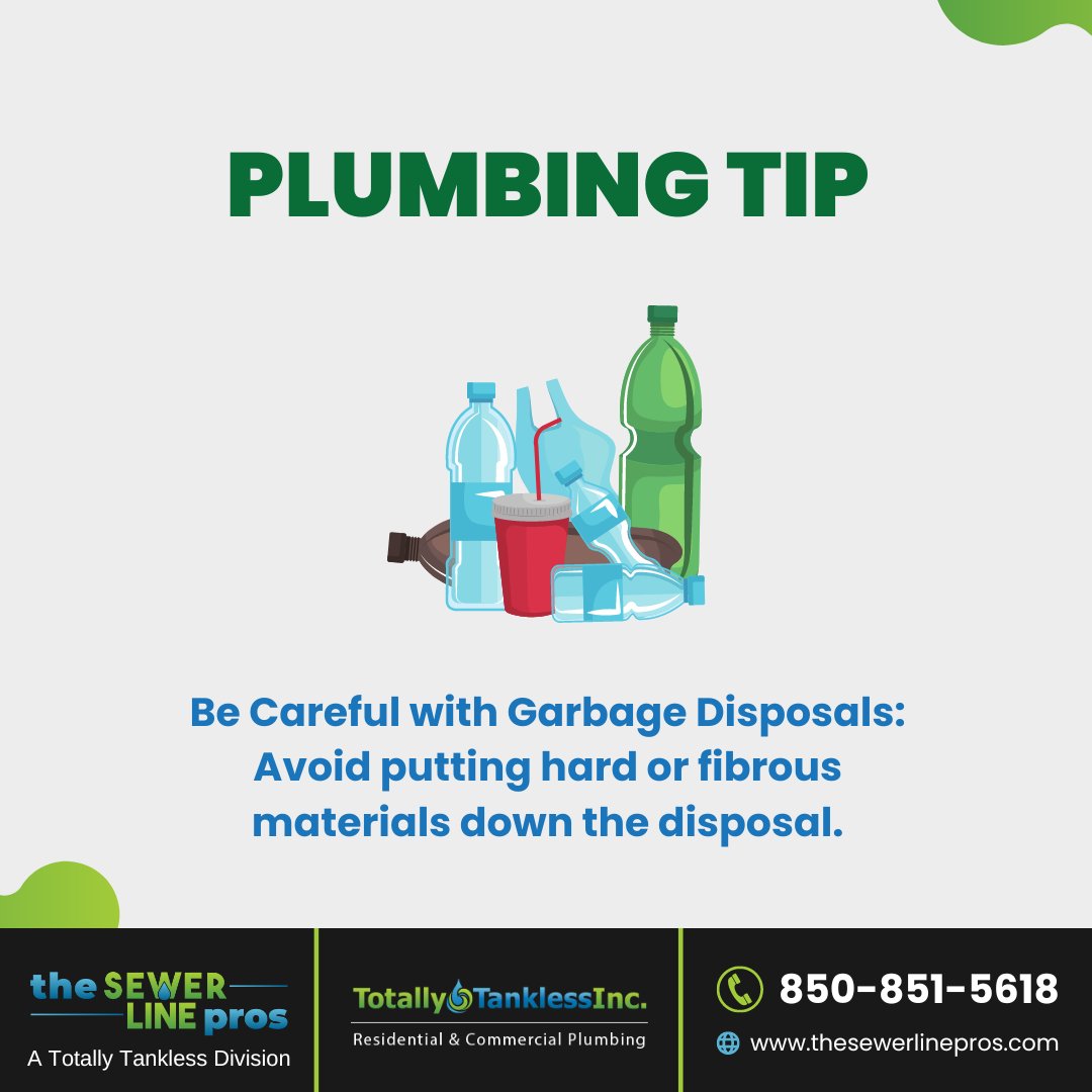 SewerLinePros's tweet photo. Garbage disposals are handy appliances, but they have limitations. Avoid putting hard items like bones or fibrous materials like celery or corn husks down the disposal. These can damage the blades or create clogs. 
Visit - https://t.co/3d4o6vxvp9
#plumbingtips #disposals #Panama https://t.co/jIVnkQn6Zw