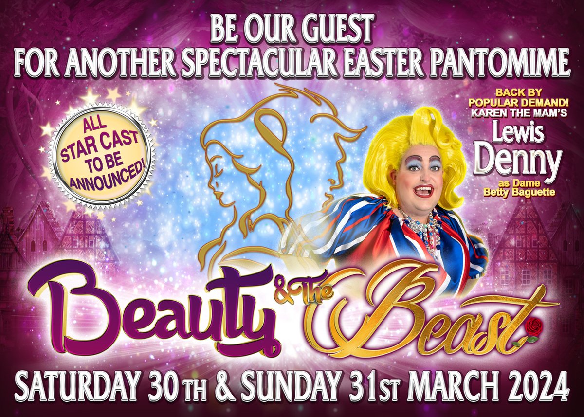 ⭐️JUST ANNOUNCED!⭐️

Enchanted Entertainment presents: Beauty &amp; the Beast Easter Panto🌹

Join us for a show filled with panto magic during the Easter holidays🐣

Presale starts tomorrow, general sale starts Fri 1 Sep!

📅 Sat 30 &amp; Sun 31 mar 2024
🎟️ bit.ly/TTeasterpanto
