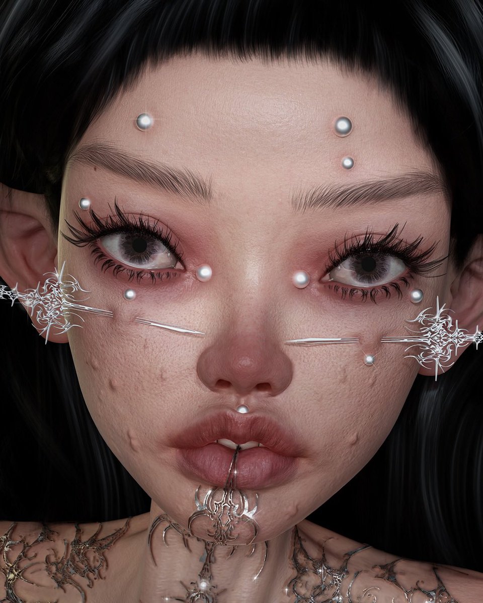 A new portrait, something dark, perhaps, but I'm really fond of the concept of different piercings
#art #portrait