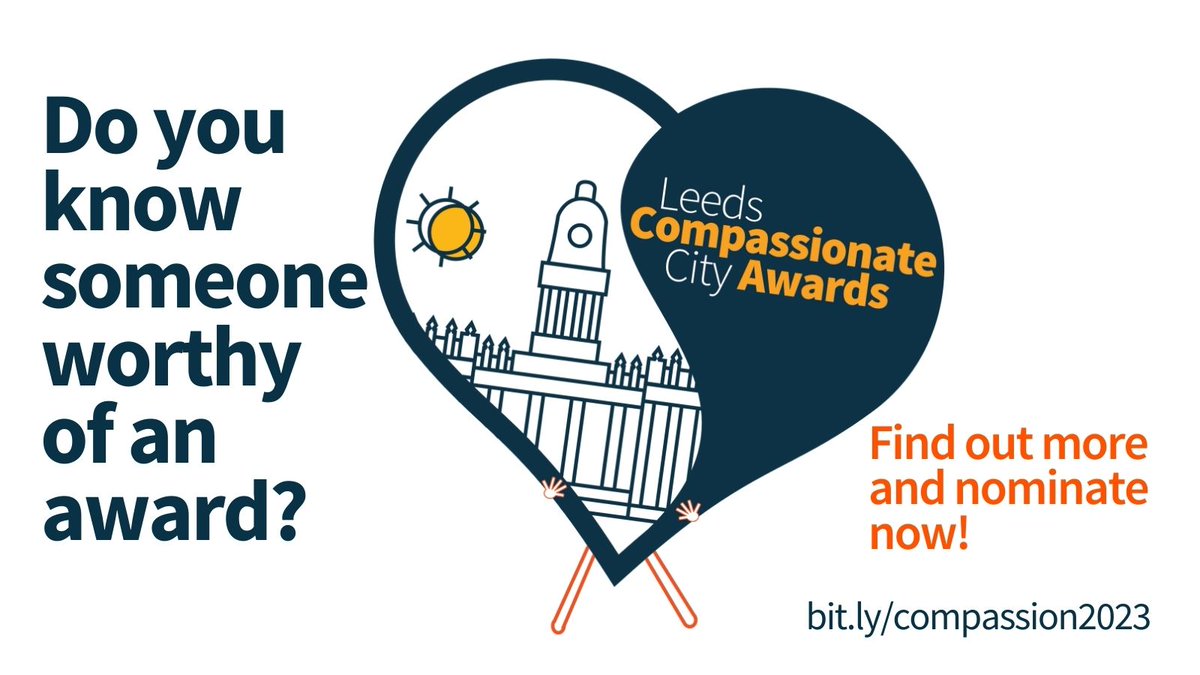 The Compassionate City Awards recognise the outstanding individuals and organisations who make a difference to their communities and celebrate the unsung heroes. Take part in something special by nominating someone now. Find out more: bit.ly/compassion2023