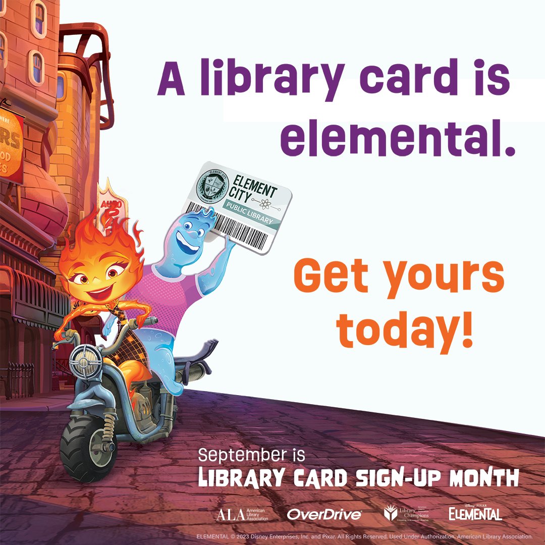 Get ready! September is Library Card Sign-Up Month. Visit ala.org/librarycardsig… for more info.