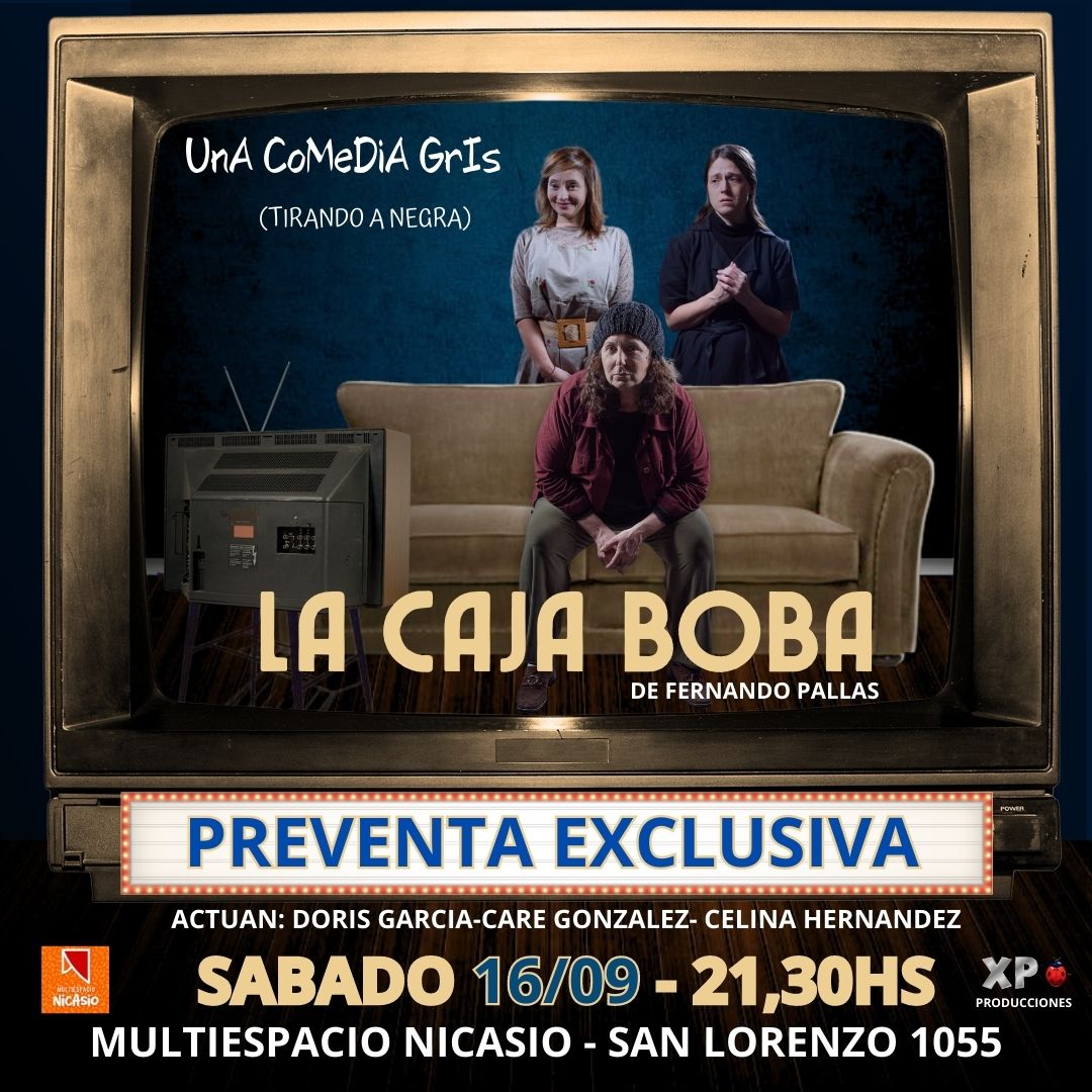 Estreno Nacional de la obra teatral  " La Caja Boba "
Preventa :   passline.com/detalle-mi-eve…
Una Comedia gris ... tirando a negra !
"La Caja Boba", un thriller psicológico y cómico, te llevará al límite.
<a href="/ferpallas/">XP Producciones</a>