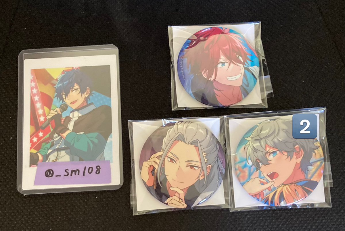 _sm108's tweet photo. 【交換/譲渡】あんスタ イベコレ 缶バッジ 2023 SPRING casual イベコレ缶バッジ

求）同種ジュン、星4定価

譲）燐音 凪砂 泉2

・福岡博多天神手渡しor郵送
お声かけよろしくお願いします☺︎ https://t.co/R7EVpY7a2R