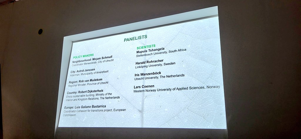 STRN_Network's tweet photo. Bridging the worlds of science and policy - a debate exploring what can be done locally in Utrecht to advance global transitions and more! We are now hearing from policymakers from the neighbourhood to the EU level, as well as academic transitions experts! #IST2023 https://t.co/eDGJyUfsTF