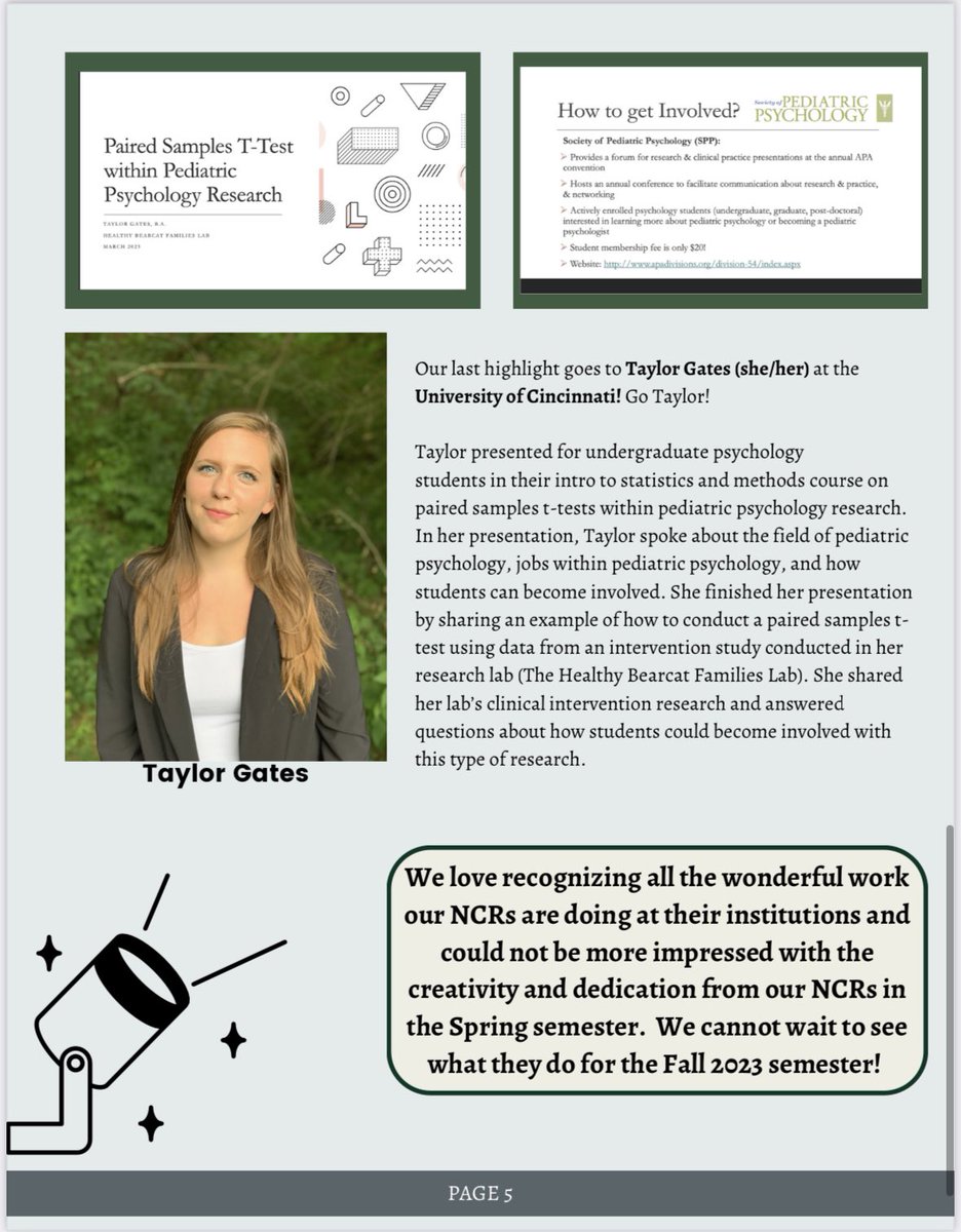 SPP Network of Campus Representatives (@spp_ncr) on Twitter photo Happy Wednesday! Our NCR Fall Newsletter went out yesterday and we wanted to give an extra shout out to our NCRs who went above and beyond in the Spring semester! 🎉
Read about our Spotlights for the wonderful work of <a href="/BrookeGreenbe10/">Brooke Greenberg</a>, <a href="/ChoateEllison/">Ellison Choate</a>, Katie Lohr & <a href="/TayGates419/">Taylor Gates, M.A.</a>! Happy Wednesday! Our NCR Fall Newsletter went out yesterday and we wanted to give an extra shout out to our NCRs who went above and beyond in the Spring semester! 🎉
Read about our Spotlights for the wonderful work of <a href="/BrookeGreenbe10/">Brooke Greenberg</a>, <a href="/ChoateEllison/">Ellison Choate</a>, Katie Lohr & <a href="/TayGates419/">Taylor Gates, M.A.</a>!