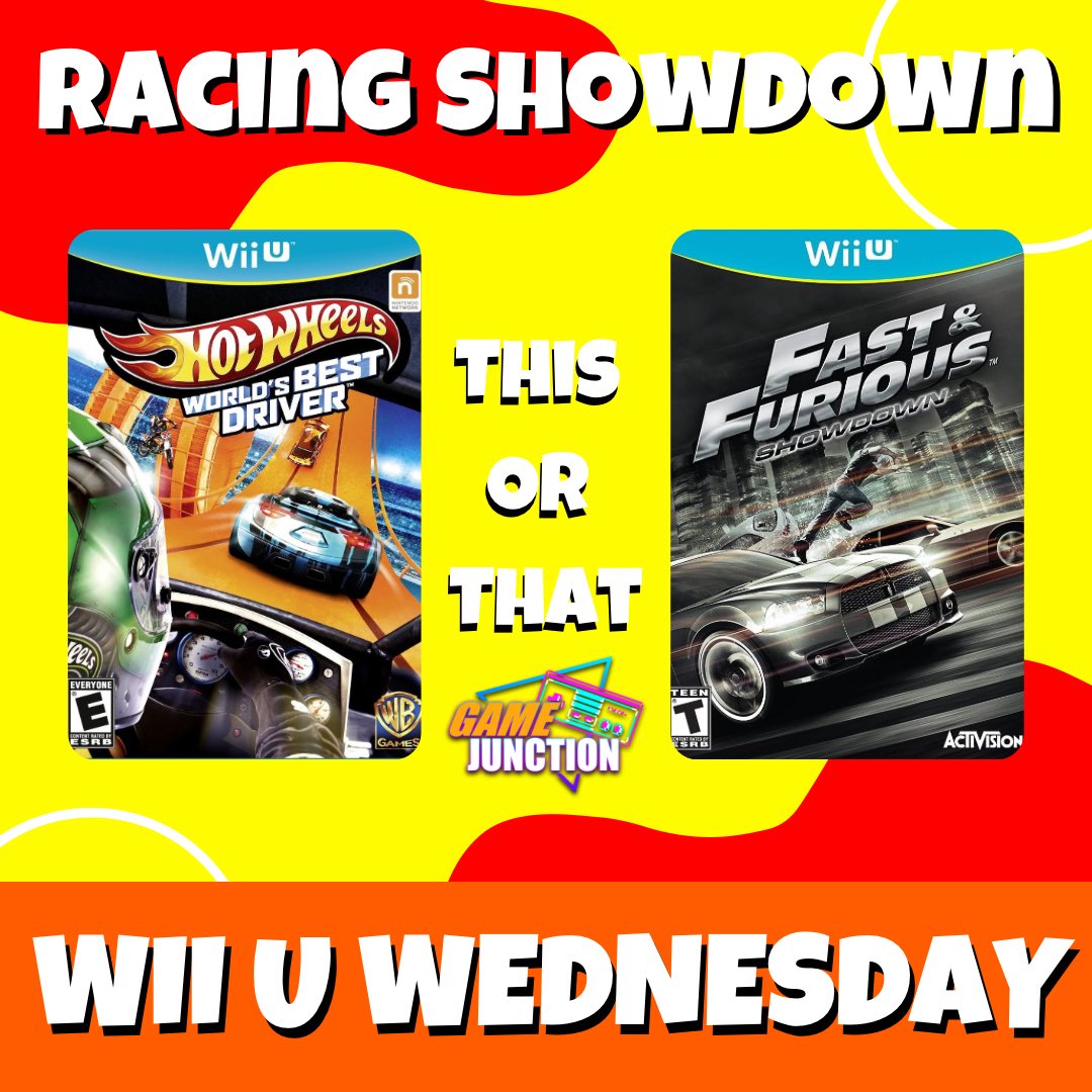 GameJunction1's tweet photo. Which do you choose? Hot Wheels is where itโs at! Prove me wrong. #wiiuwednesday #wiiu #wiiugames #wiiucommunity #nintendo #nintendowiiu #gamejunction #games #gamer #gaming #hotwheels #hotwheelsworldsbestdriver #fastandfurious #fastandfuriousshowdown https://t.co/ApGKm3tPZS