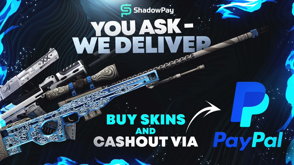 ShadowPaycom's tweet photo. 🥳 Here it comes!
PayPal is now on ShadowPay 😊 
Come check it out 😉 
#csgo #csgoskins #shadowpay #shadowpaycom #csgotrades #counterstrike #csgoskin #csgoknife #gaming #esports #source2 #csgo2 #csgocase #csgocases #paypal https://t.co/ZdnLKdFGxC