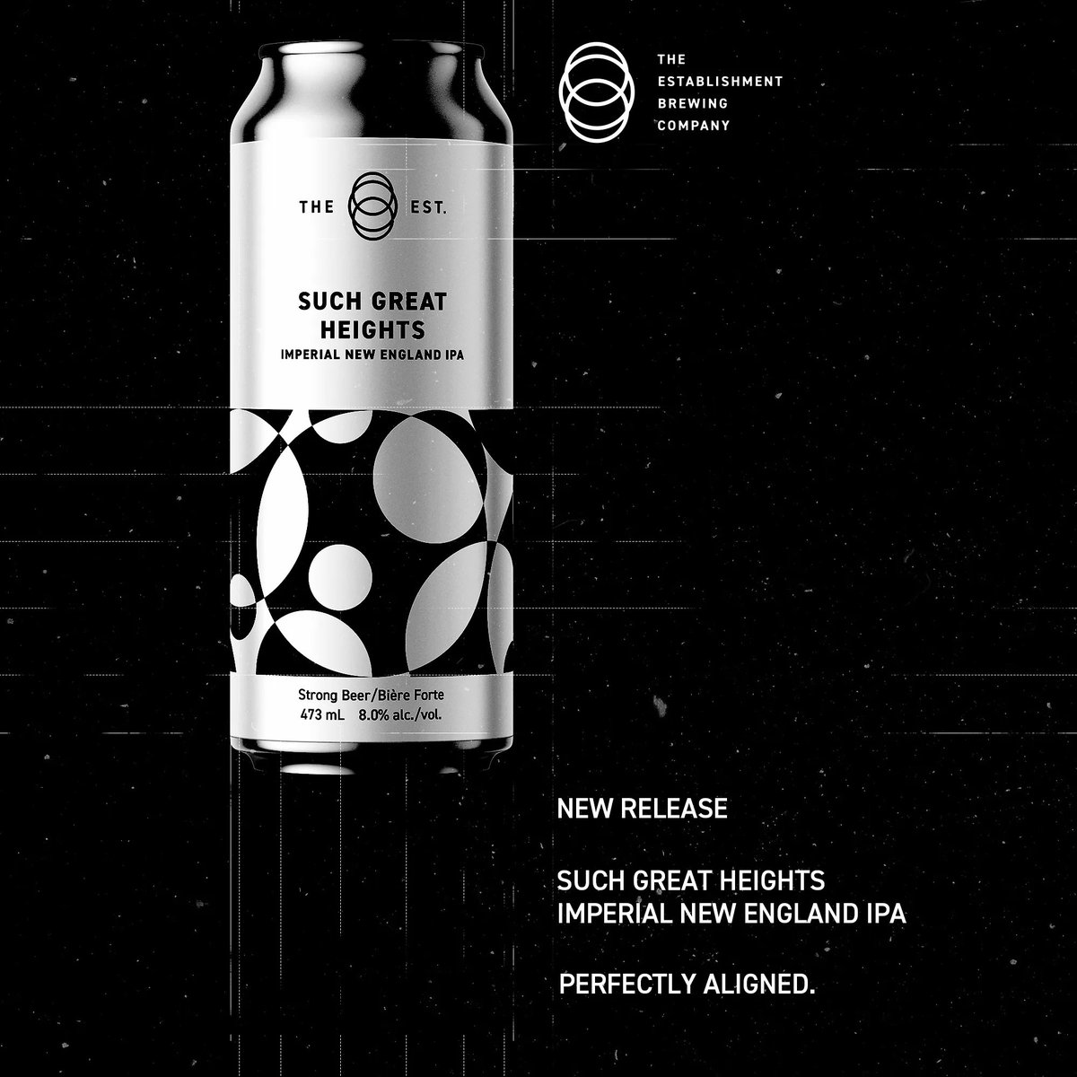 NEW WHITE CAN: Such Great Heights
Imperial New England IPA, 8.0%
⚪ Orange Creamsicle, Gooseberries, Lush ⚪ 

Such Great Heights is now available at our taproom, online (link in bio), and at your favourite Establishment stockist.