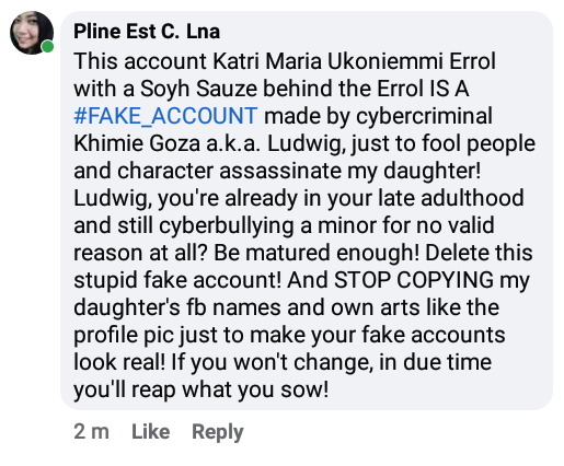 katriMariaALT's tweet photo. Here's my mom's comment against Ludwig's #KatriMariaUkoniemmiErrol /Soyh fake account. https://t.co/JMaUhPbIIZ