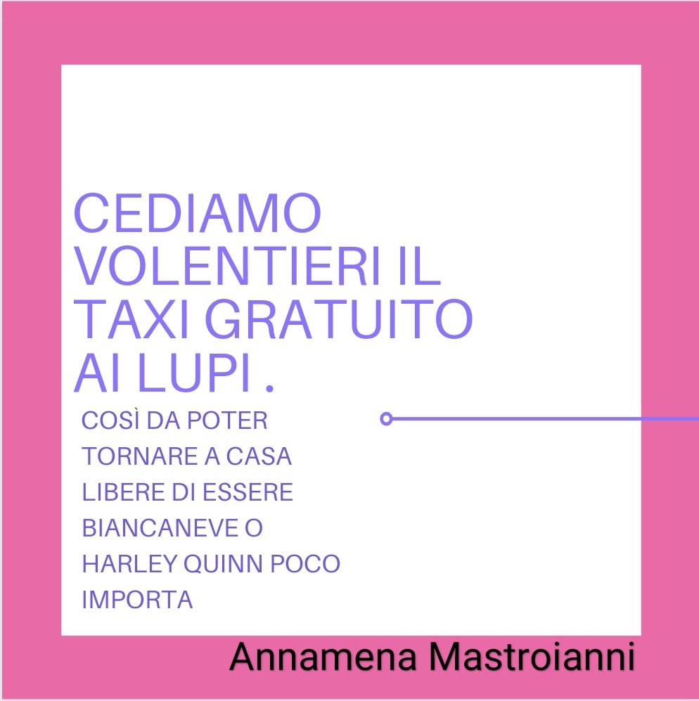 venideromalak's tweet photo. #noallaviolenzasulledonne 
Non vogliamo il taxi gratuito ma rispetto!
#pedagogiaemozionale #pedagogiasessuale #pedagogiasentimentale https://t.co/feqU0UWIsq