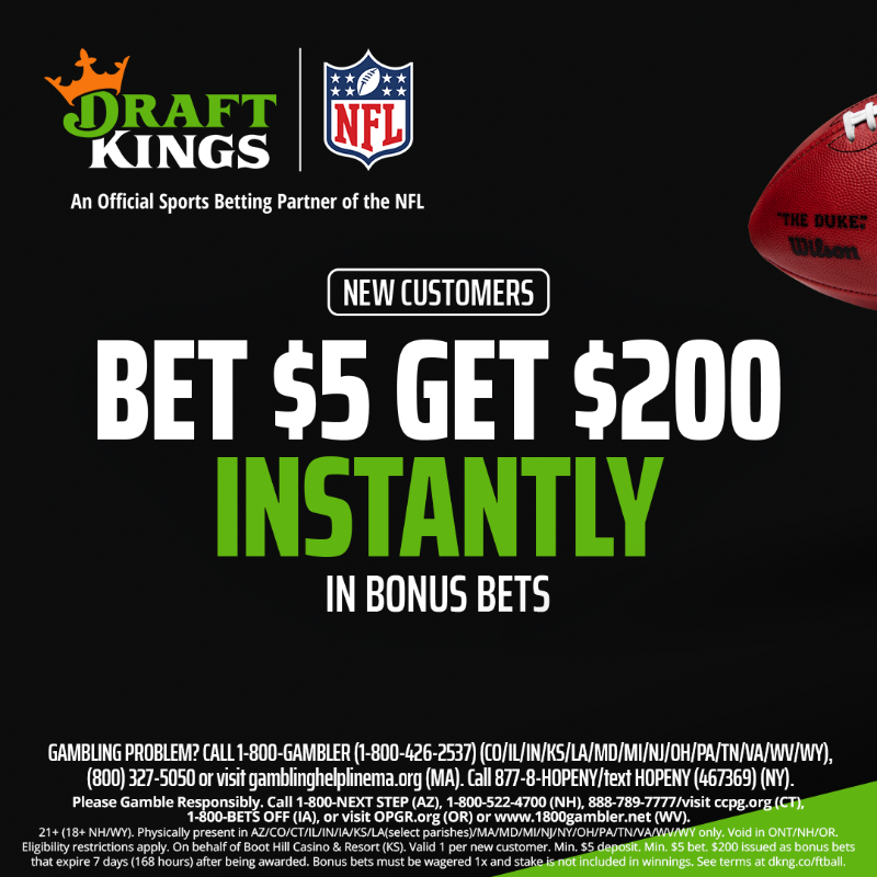 DKSports's tweet photo. This NFL season #DraftKings is here with not one but THREE OFFERS. Check it out! 

Bet $5, Get $200 in Bonus Bets Instantly! PLUS get both a No Sweat Bet &amp; Early Win 𝗘𝗩𝗘𝗥𝗬 𝗡𝗙𝗟 𝗚𝗔𝗠𝗘 𝗗𝗔𝗬! ⬇