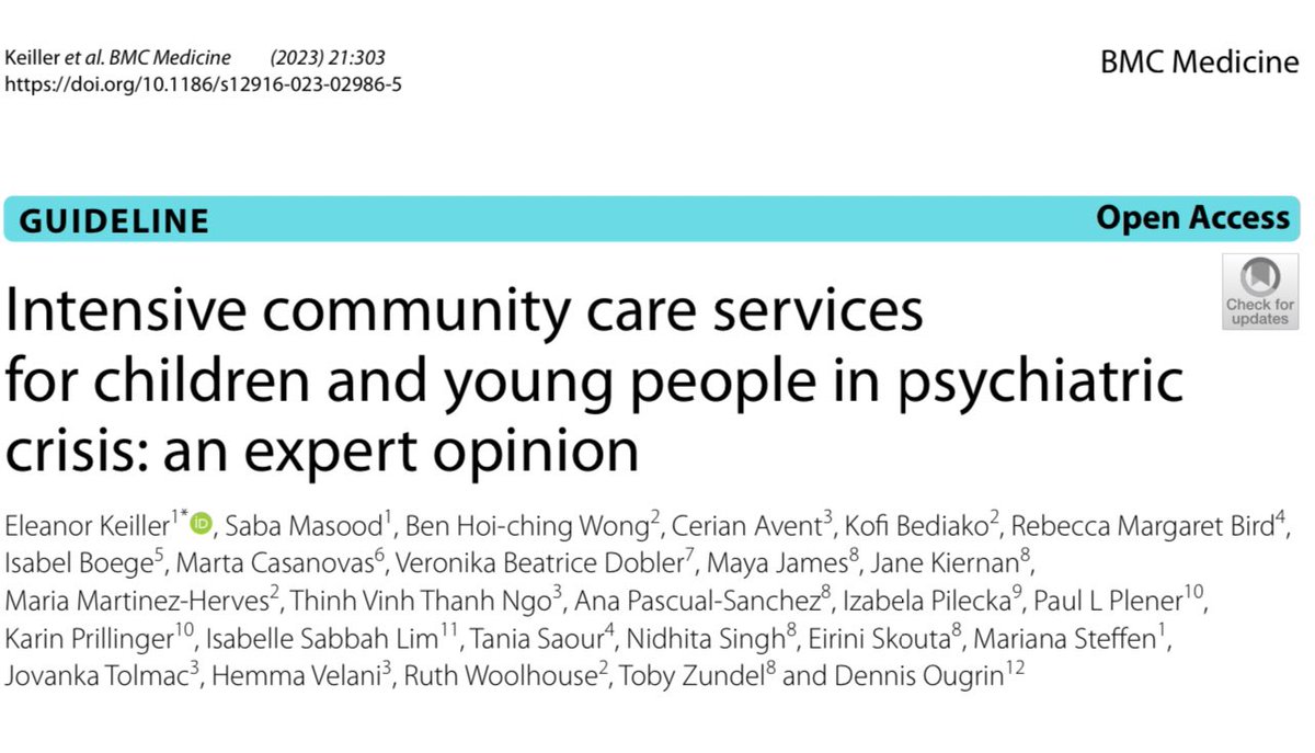 Several child and adolescent mental health professionals from different countries gathered at the beginning of this year to contribute to this expert opinion paper that has just been published. You can read our conclusions on this link rdcu.be/dkLHm
