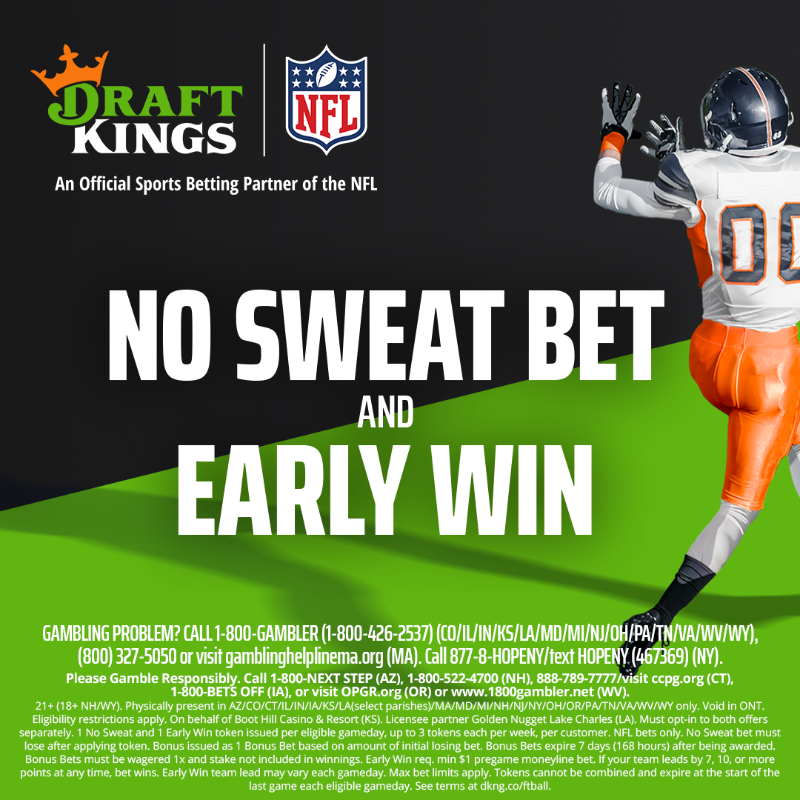 DKSports's tweet photo. This NFL season #DraftKings is here with not one but THREE OFFERS. Check it out! 

Bet $5, Get $200 in Bonus Bets Instantly! PLUS get both a No Sweat Bet &amp; Early Win 𝗘𝗩𝗘𝗥𝗬 𝗡𝗙𝗟 𝗚𝗔𝗠𝗘 𝗗𝗔𝗬! ⬇