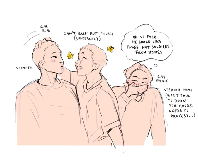 namjune coming home from the hairdresser~ 
just a namgiseok moment :3 thank u for prompt! 🌼 https://t.co/EZdPqXJC1s 