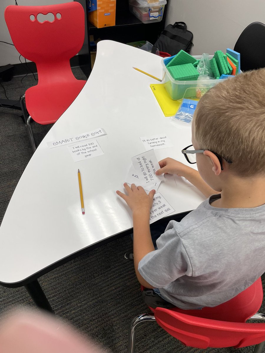 WHE_GT's tweet photo. S.M.A.R.T. goal sort with these smart 2nd graders! We are creating our goal for the year. @HumbleISD_WHE https://t.co/TZnOO56Jyv