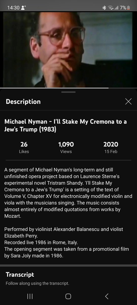 @artofthewake @BalanescuMusic '... cremoaning ...' brought to mind Michael Nyman's 'I'll Stake my Cremona to a Jew's Trump' a segment of his unfinished opera based on @LSterneTrust Tristram Shandy #JamesJoyce