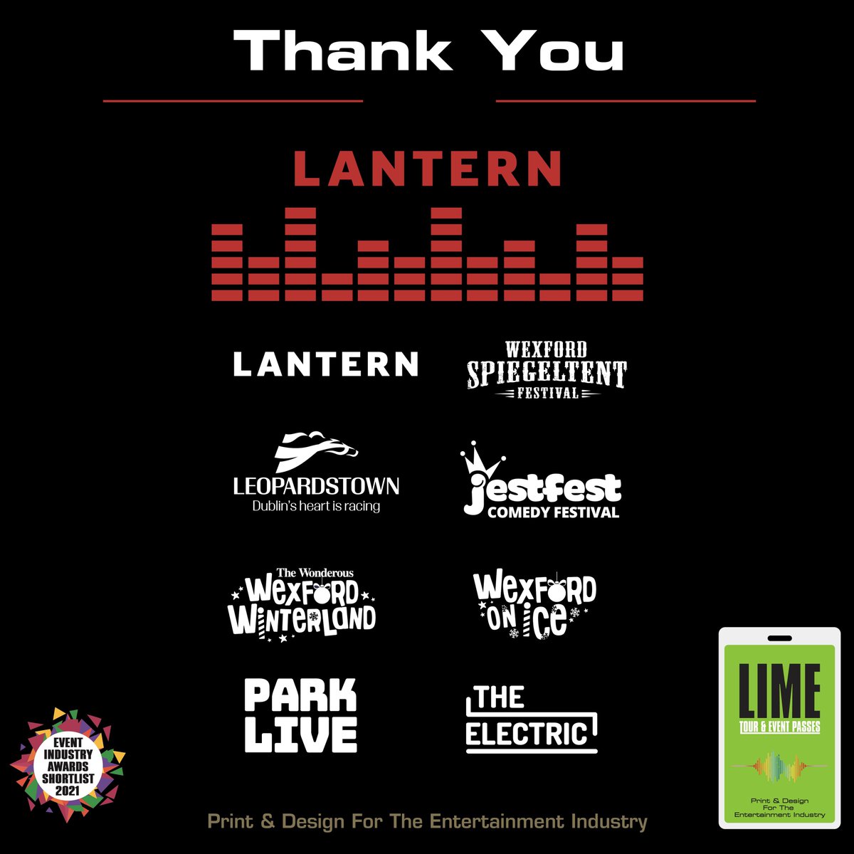 Big thank you to <a href="/LanternEvents/">LANTERN</a> for having us do all the AAA passes &amp; branded lanyards for all their festivals, it’s an honor #laminate #pass #backstage #aaa #vip #access #crew #tm #tour #festival #ireland #irish #event #eventsireland