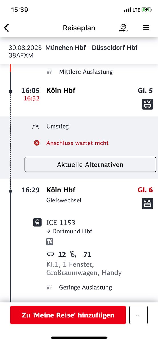 „Anschluss wartet nicht“ - ja warum auch? 🤷🏼‍♂️ Das wäre ja völlig unnötig. Bin ja eh schon auf der alternativen Route unterwegs. 😅 Ich denke mal die <a href="/DB_Bahn/">Deutsche Bahn Personenverkehr</a> möchte auf die 60 Min Verspätung kommen, damit ich eine Entschädigung bekomme? #ICE518 #ICE1153