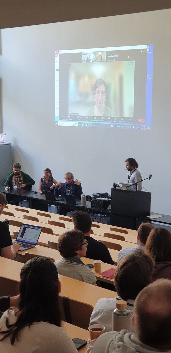 akadsoz's tweet photo. Panel discussion at #AS2023 conference:
Elizabeth Bruch (Michigan), David Garcia (Konstanz), Anna-Carolina Haensch (Munich) &amp; Ben Jann (Bern) discuss future challenges of methods teaching - moderated by Thomas Hinz AS board). https://t.co/sXObkbBZ3v