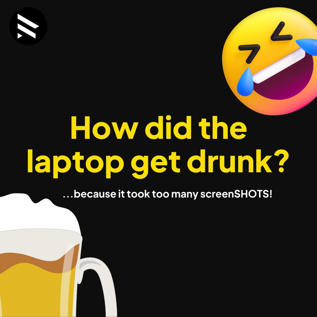 Another web joke coming through 🍻🤪

Our laptops are fueled by endless screenSHOTS of inspiration, transforming your online presence into a work of art! 🌐

#digitalrenegades #webjoke #onlinepresence #webdesign