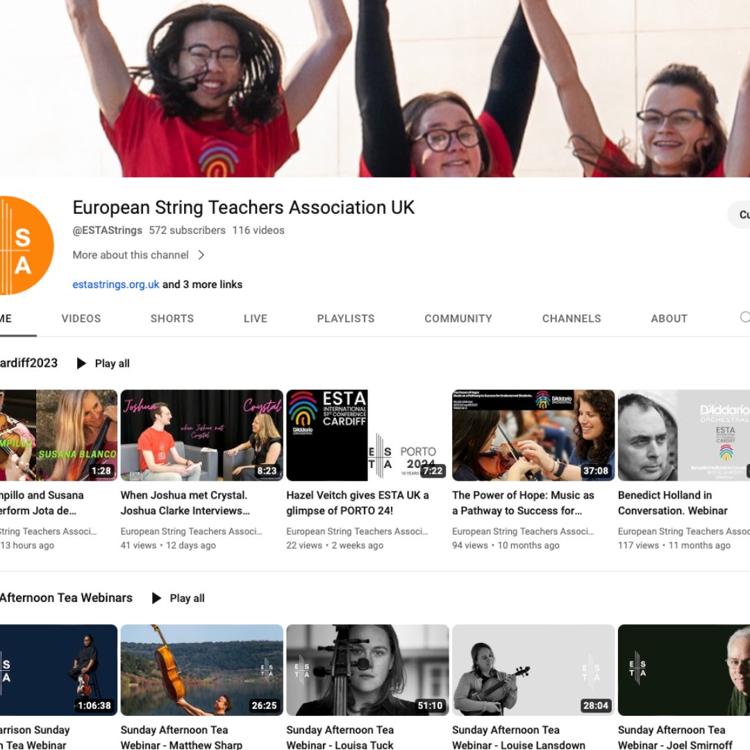 ESTAStrings's tweet photo. Lots of additions to our @youtube channel! Do you subscribe?
https://t.co/JM4w5rYLAq
Click to subscribe and enjoy... #ESTAStrings #stringteaching #musiceducation https://t.co/j7nHHUvesx