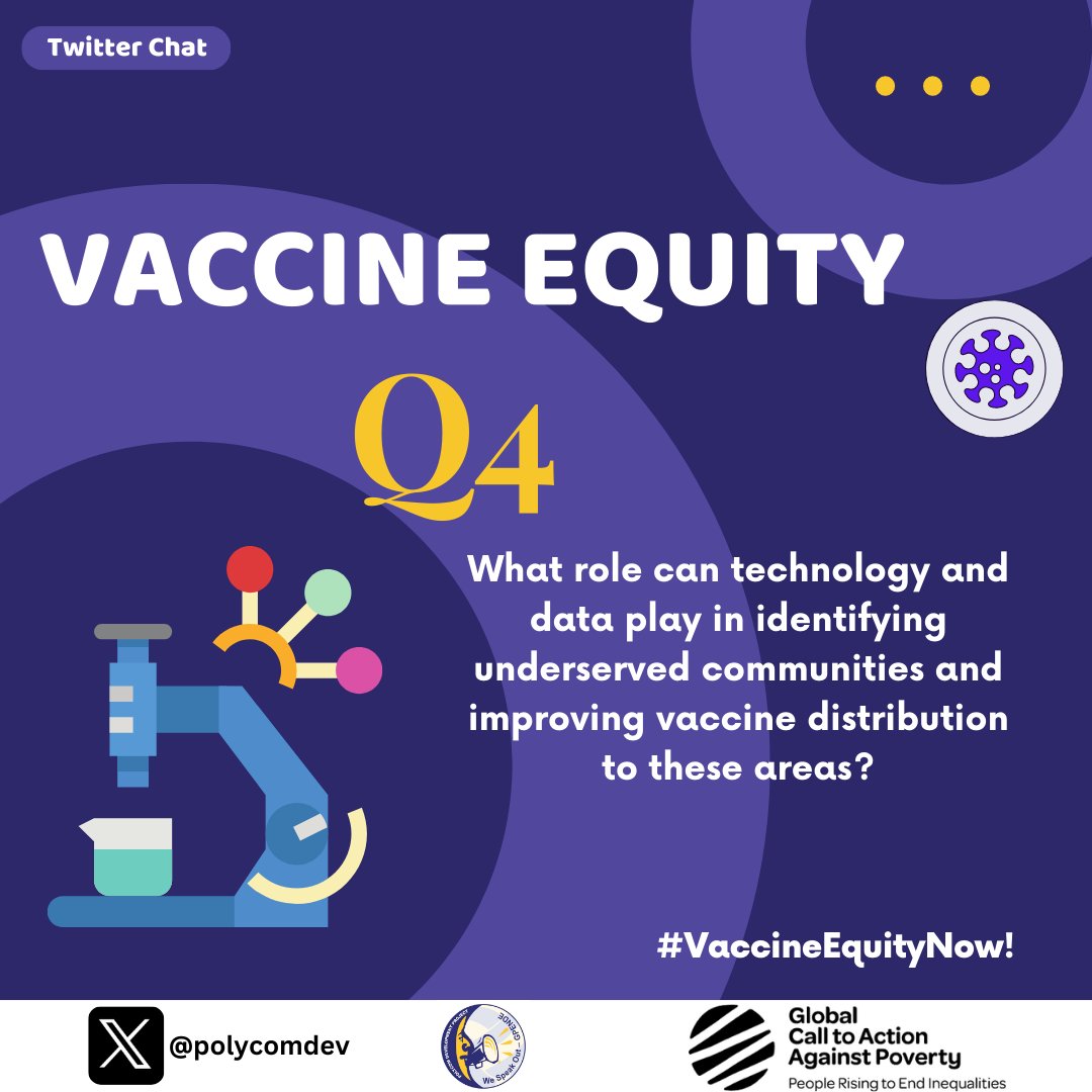 Q4. What role can technology and data play in identifying underserved communities and improving vaccine distribution to these areas?
#VaccineEquityNow! #Polycomspeaks