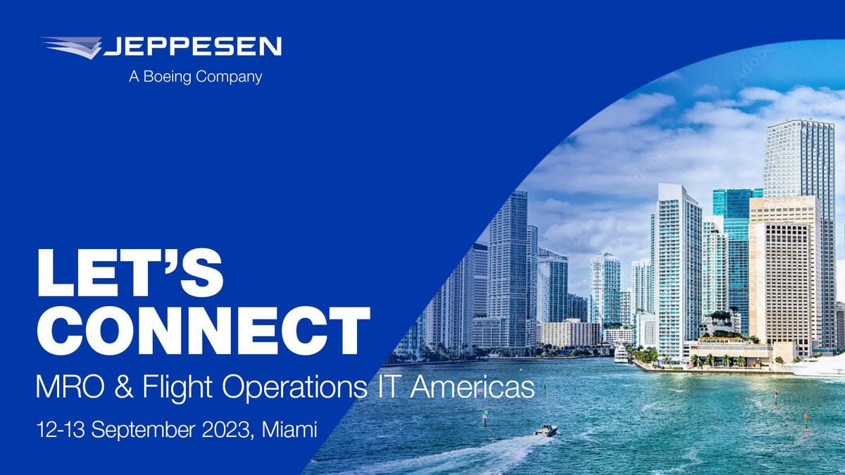 Visit us in Miami to learn how Jeppesen’s Mobile EFB Ecosystem, APIs, SDKs and Flight Efficiency solutions can improve your #airline operations. aircraftcommerceevents.com/event/2023-air…