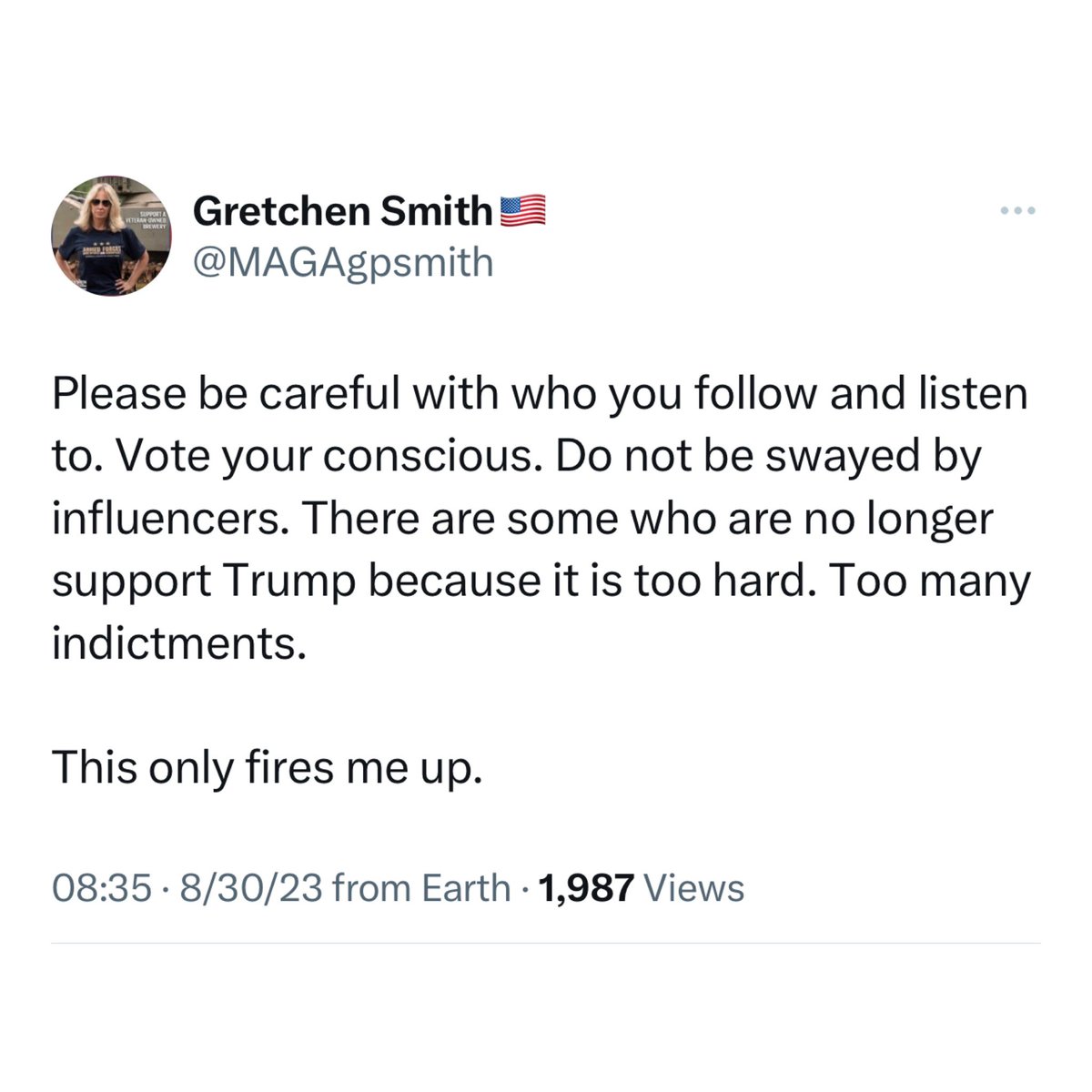 LadyLQueefs's tweet image. COVid Gretchen wants you to vote your “conscious.”

“There are some who are no longer support…”

#FourDegrees
#GretchenSmith 
#CodeofVets
